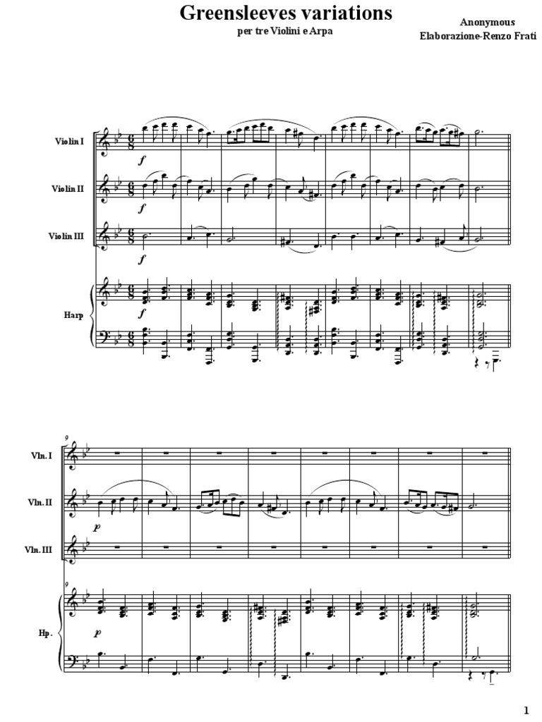 Greensleeves Variations PDF