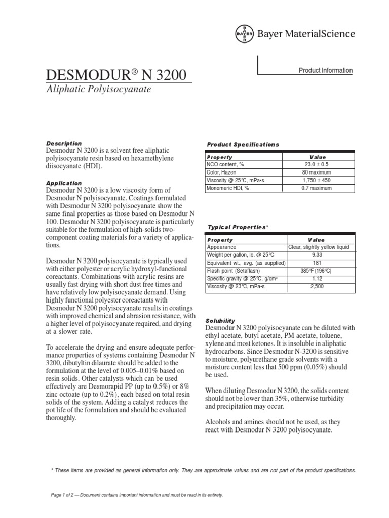 Desmodur N 3200 | PDF