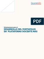 Desarrollo Del Portafolio en Plataforma Docente Más: Orientaciones para El