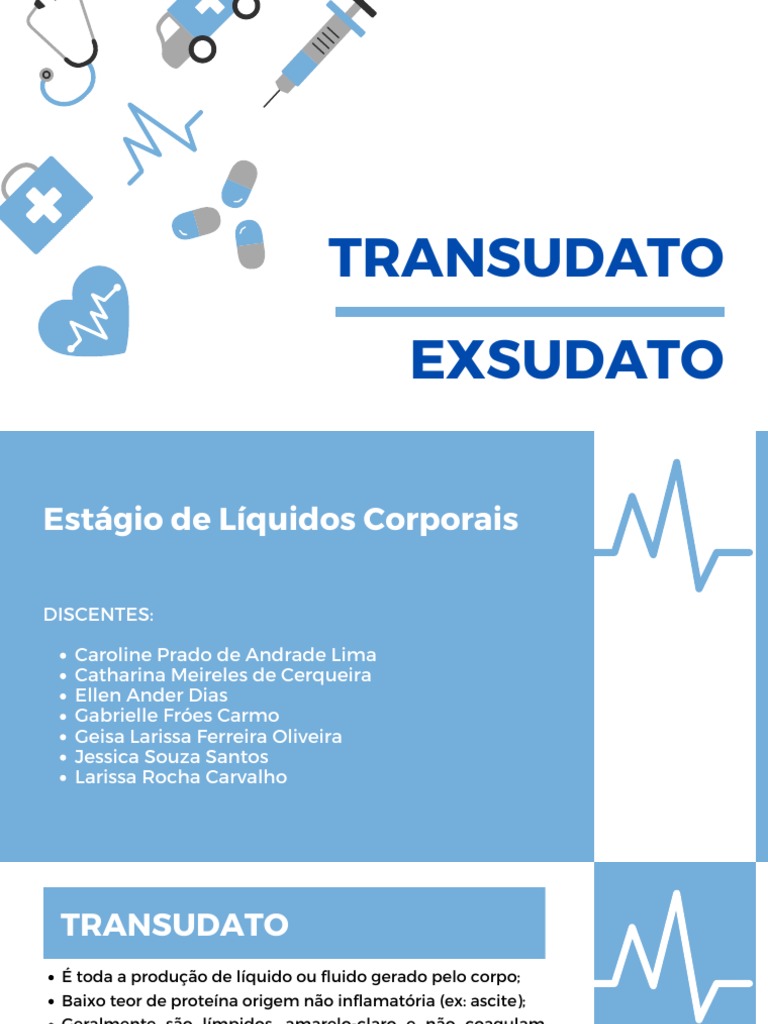 Transudato e Exsudato | PDF