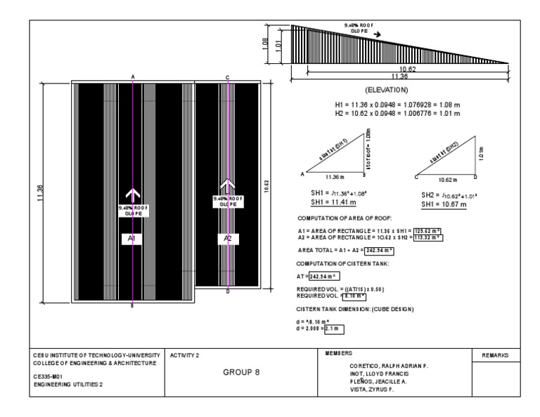 Cistern Tank Floor Plan Design | PDF