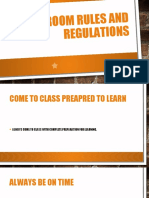 Classroom Rules and Regulations