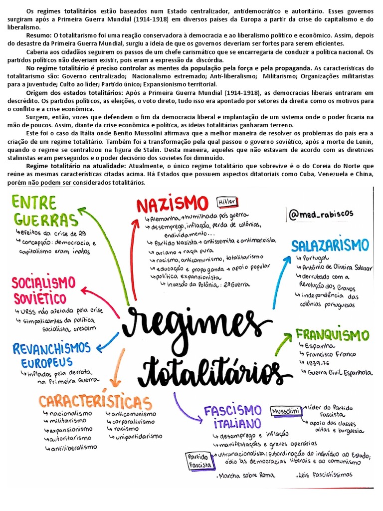 Os Regimes Totalitários | PDF
