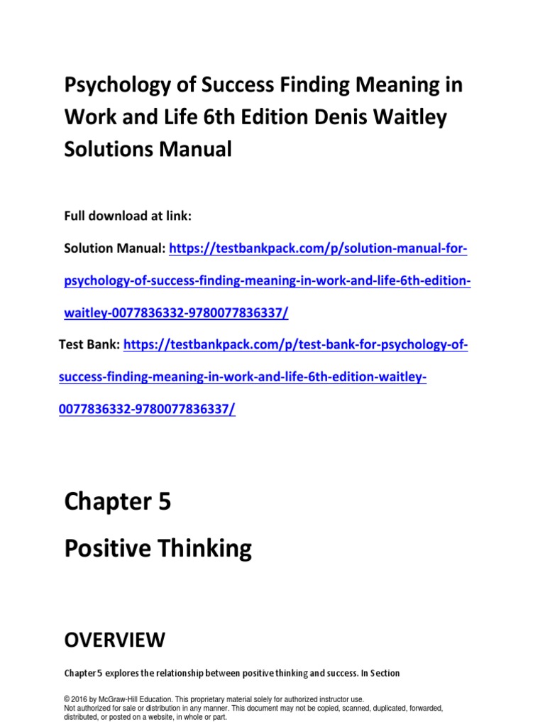 Positive Thinking and Success Strategies | PDF