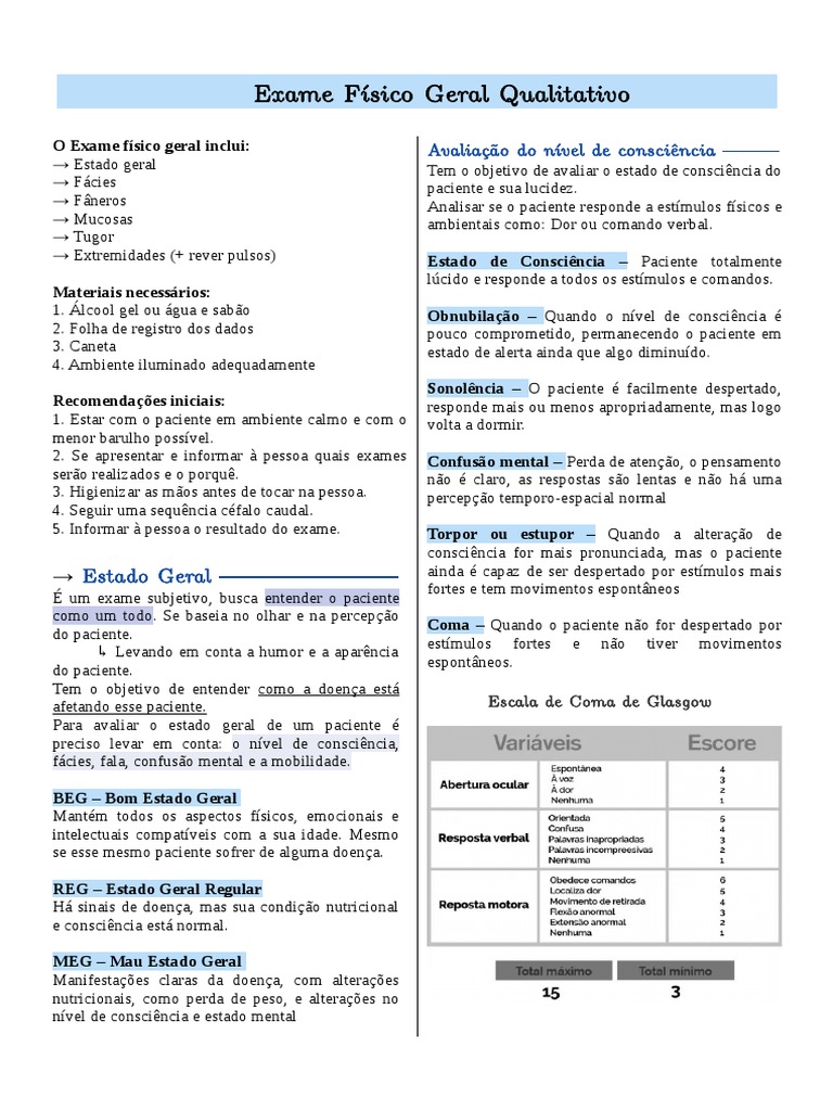 Exame Físico Geral Pdf