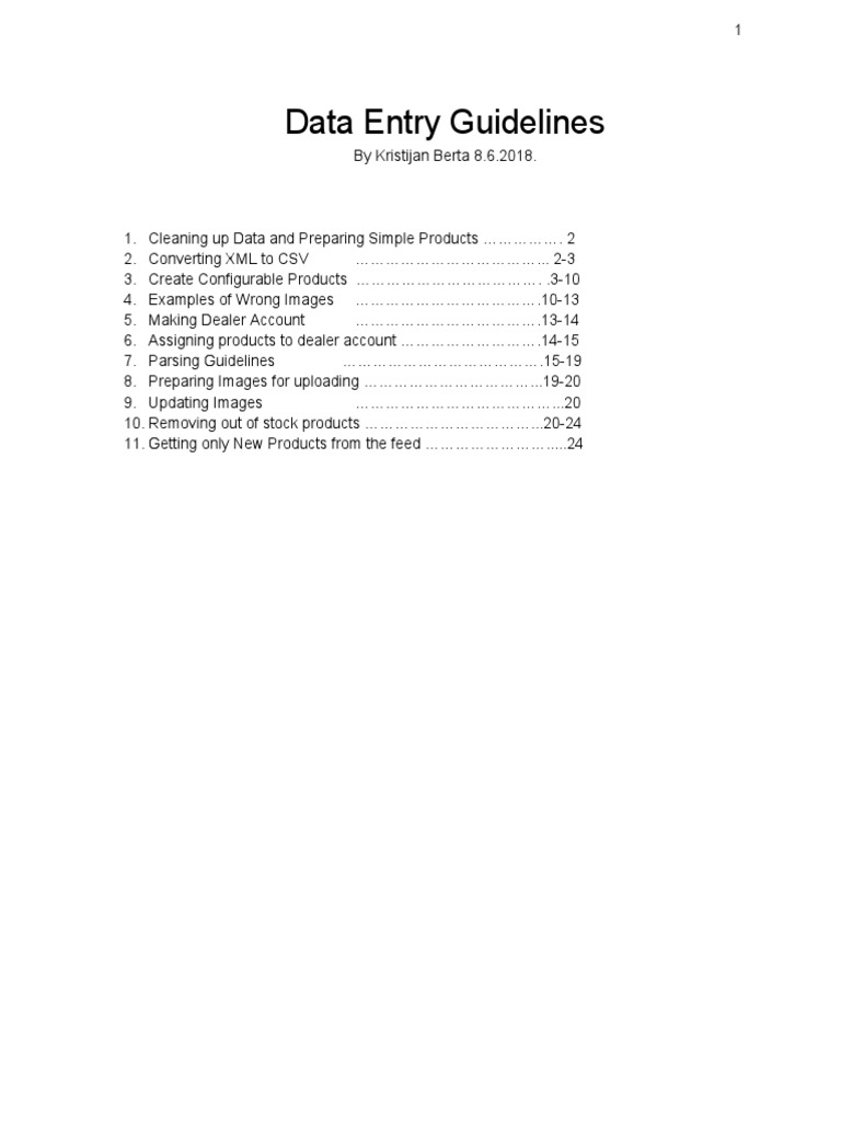 Data Entry Guidelines | PDF