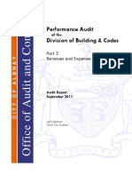 Performance Audit Division of Building & Codes: Revenues and Expenses