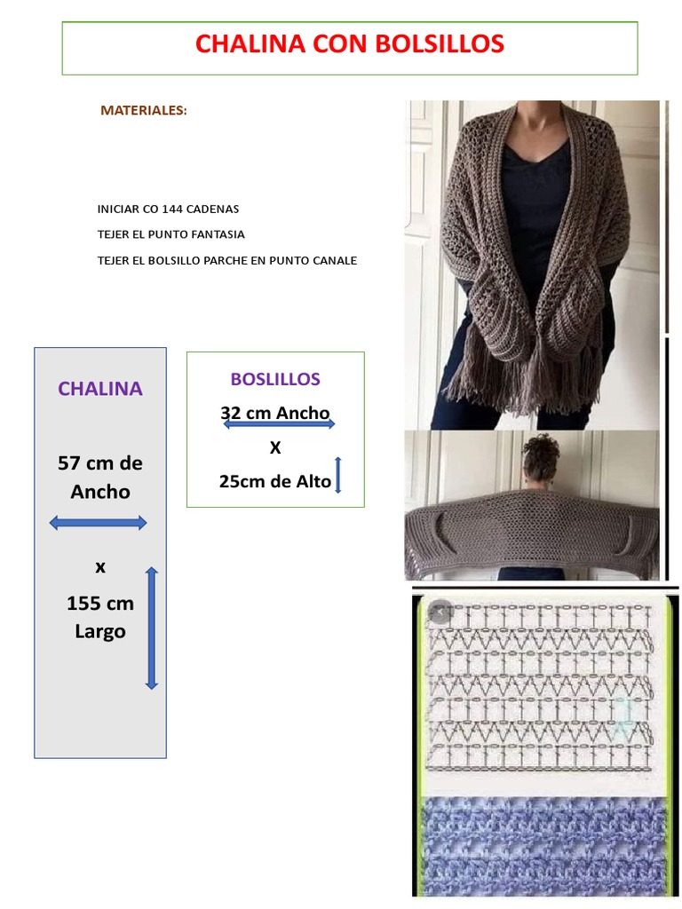 Chalina con Bolsillos a Crochet | PDF | Estilo de vida