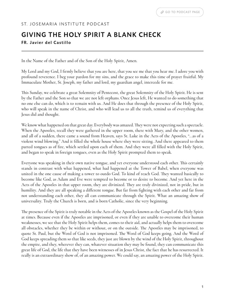 Giving the holy spirit a blank check pdf