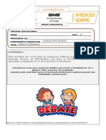 Atividade 1 - Debate Regrado - 5° Ano - Iii Bimestre