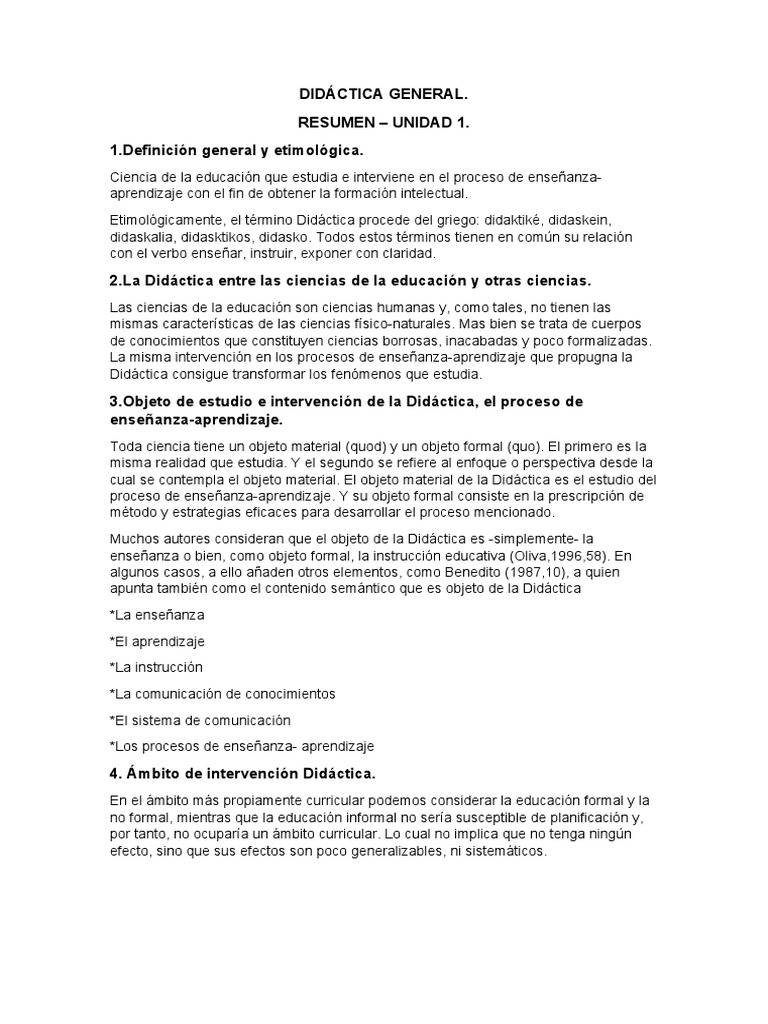 Didáctica General | PDF | Enseñando | Aprendizaje