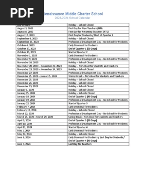 School Year 23-24 | PDF | Seasons | Academia