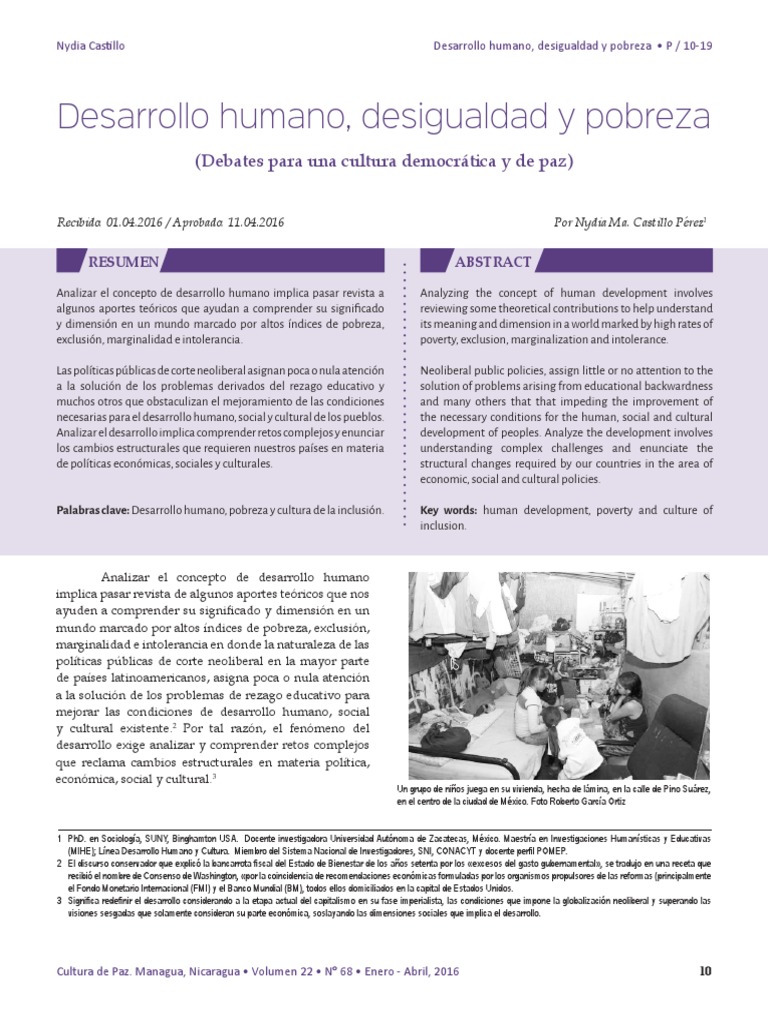 Desarrollo Humano Desigualdad y Pobreza | PDF | Pobreza | Pobreza e ...