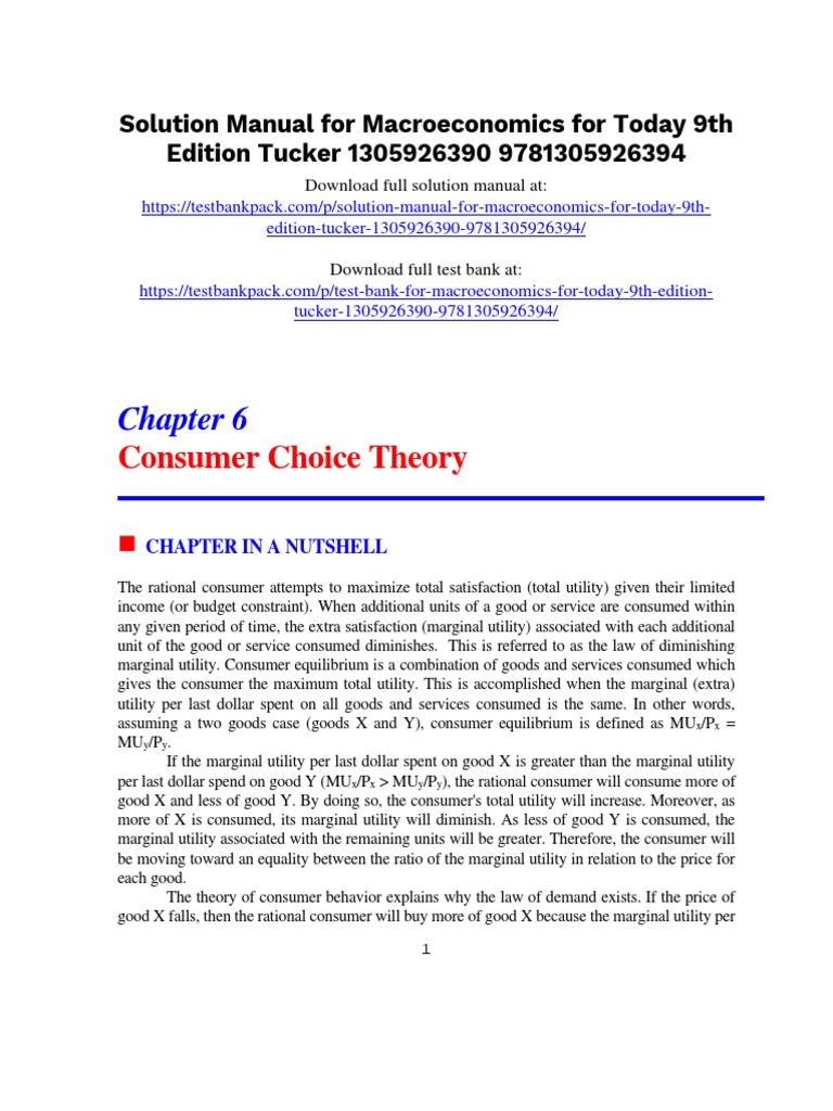 Macroeconomics For Today 9th Edition Tucker Solutions Manual Download ...