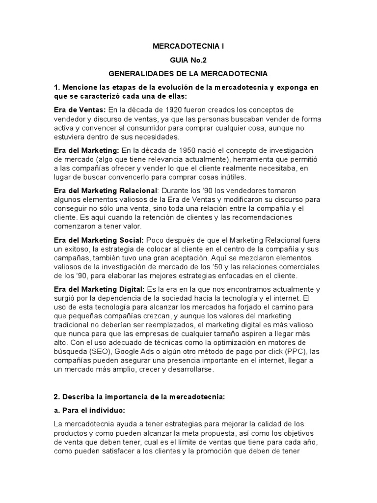 Evolución y Estrategias de Mercadotecnia | PDF | Crecimiento personal y ...