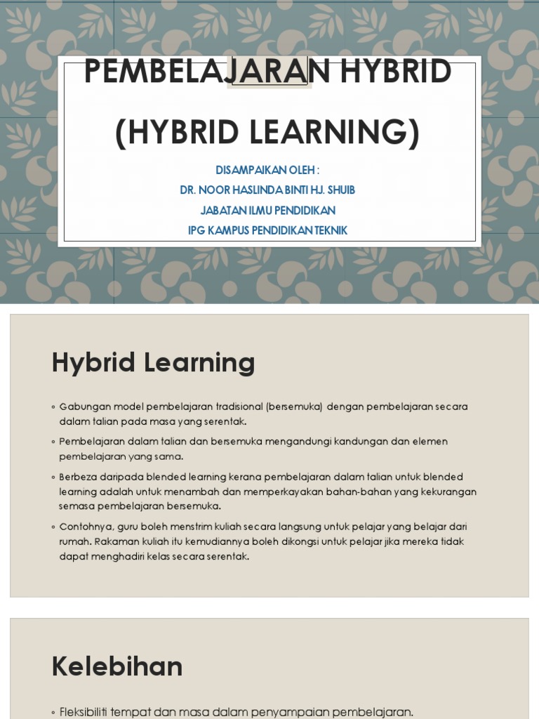 Pembelajaran Hybrid Hybrid Learning Pdf