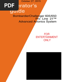 Challenger 605 - 650 Pro Line 21 Advanced Avionics System Operators Guide (Entertainment)