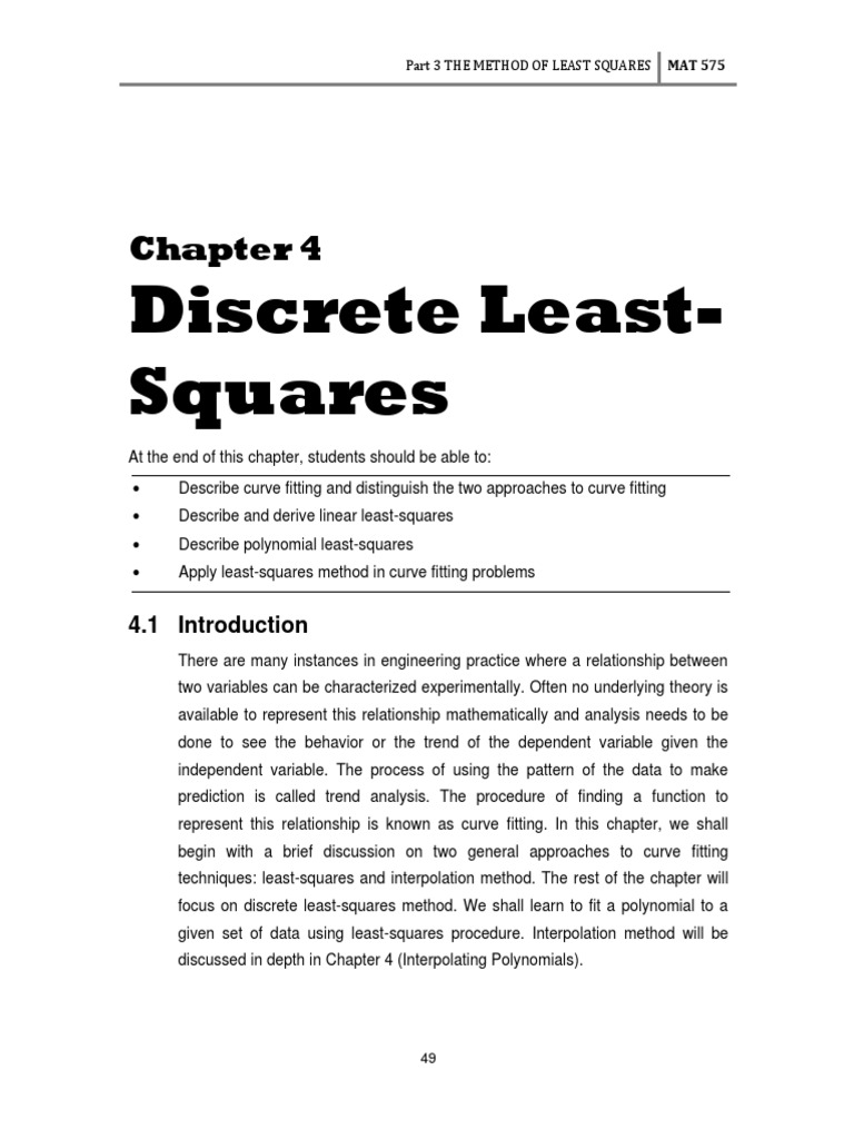Discrete Least Square | PDF