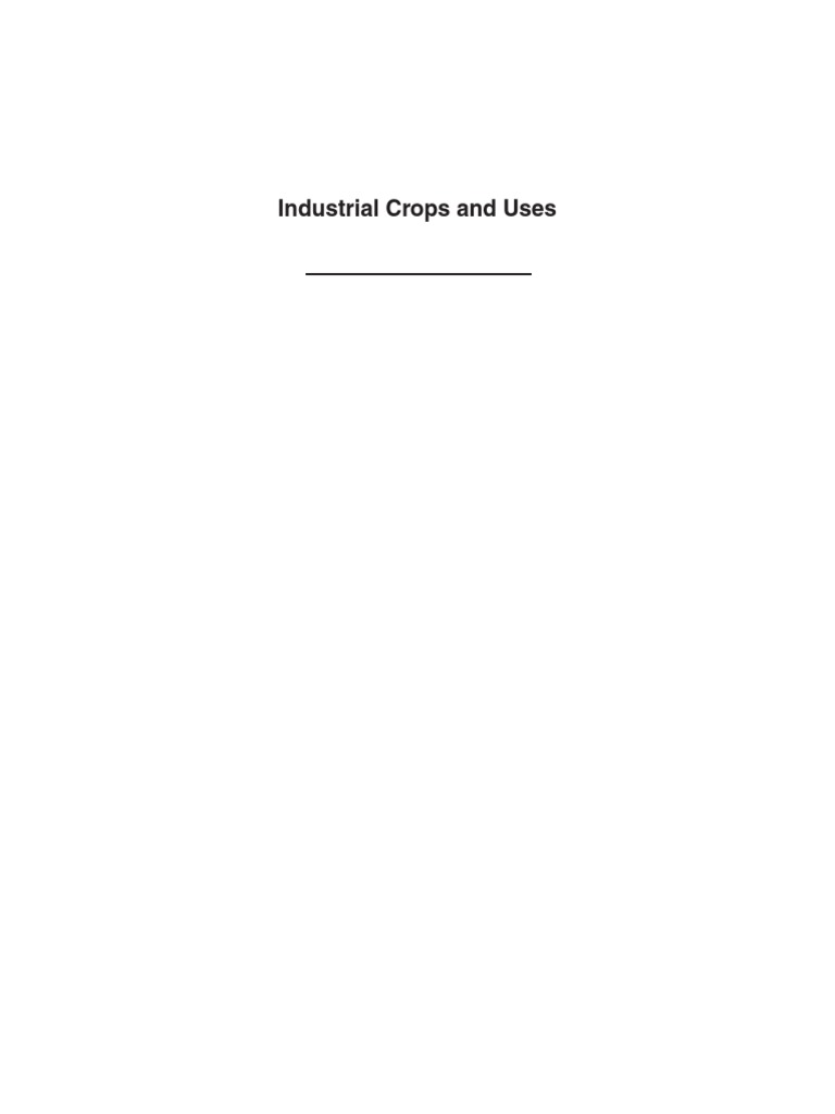 Industrial Crops and Uses | PDF | Petroleum | Air Pollution
