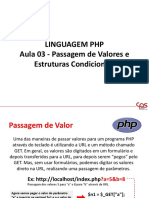 Linguagem PHP (Aula 03) - Passagem de Valores e Estruturas Condicionais