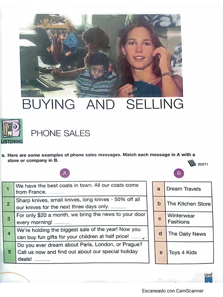 Buying and selling, inglés, actividad | PDF
