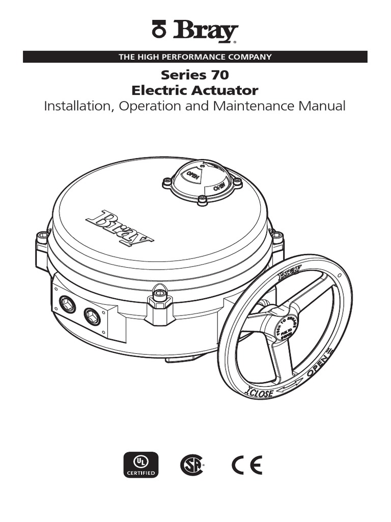 Bray Series 70 Electric IOM PDF Electric Motor Switch