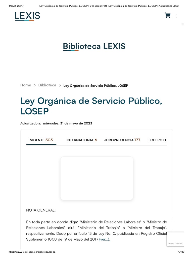 LOSEP Actualizada 2023: Descarga PDF | PDF