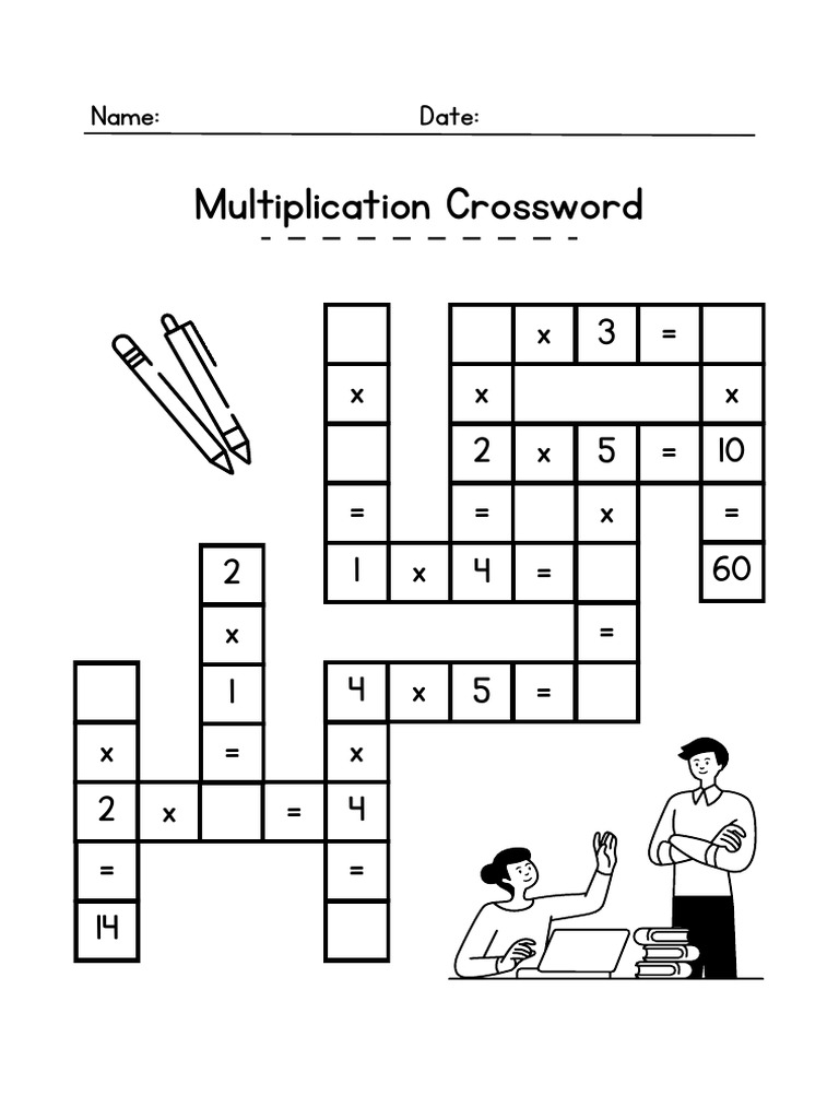 Multiplication crossword puzzle | pdf