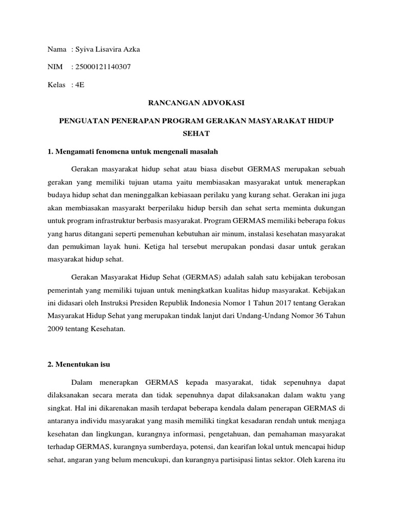 Rancangan Advokasi | PDF