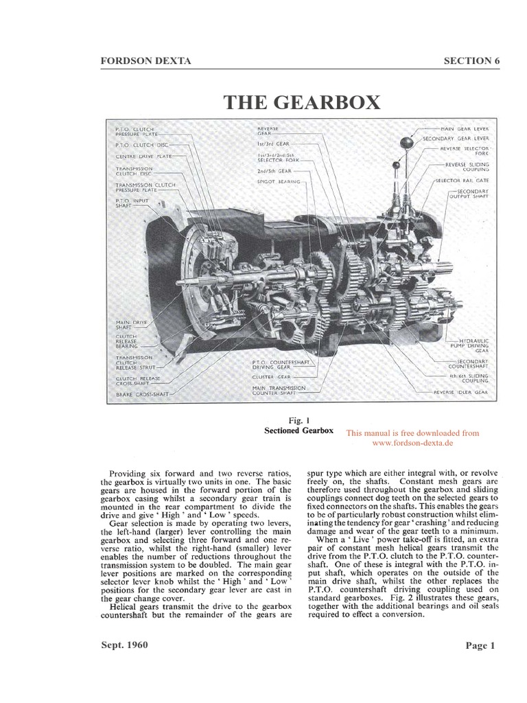 Fordson Dexta Workshopmanual Part 2 of 2 | PDF | Manual Transmission | Axle