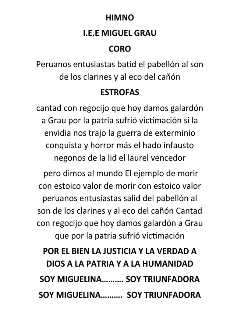 Himno Del Miguel Grau PDF