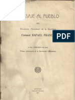 Mensaje Coronel Rafael Franco 1937 - República del Paraguay - PortalGuarani