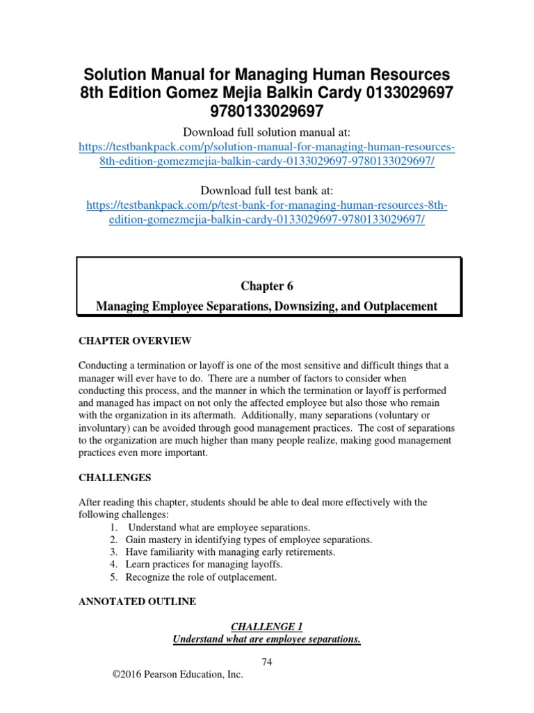 Managing Human Resources 8th Edition GomezMejia Solutions Manual