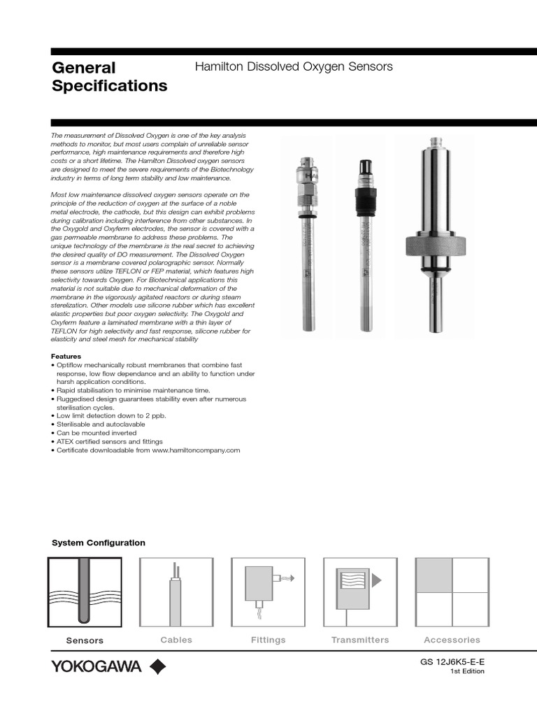 Yokogawa Dissolved O2 Sensor PDF