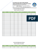 Daftar Pembayaran Biaya