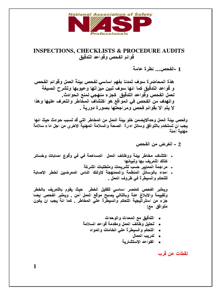 6- Inspection Check List-Audit | PDF