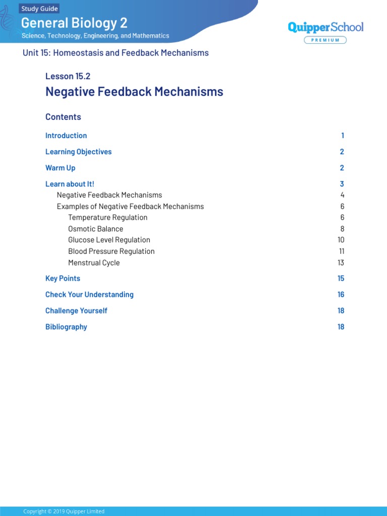 Negative Feedback Mechanisms: Lesson 15.2 | PDF | Luteinizing Hormone ...