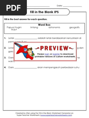 Super Teacher Worksheets Fill in the Blank IPS