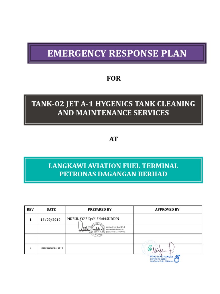 Emergency Response Plan for Tank Cleaning | PDF | Public Safety | Hazards