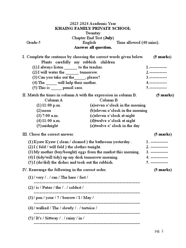 Grade 5 | PDF