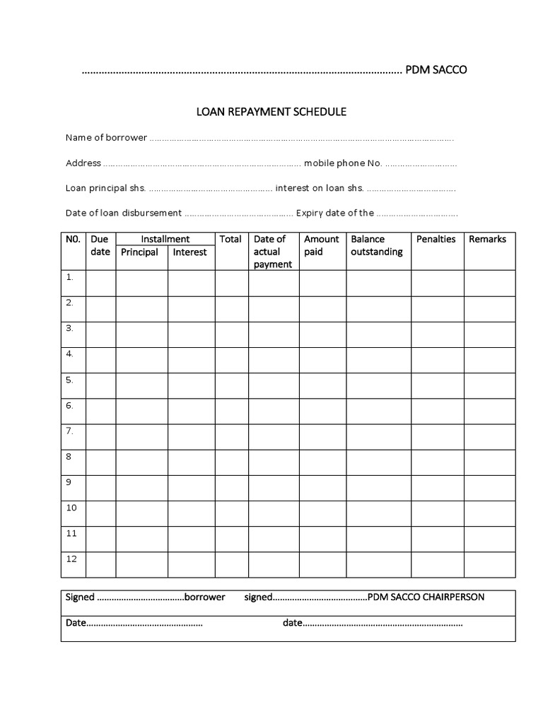 Loan Repayment Schedule 1 PDF