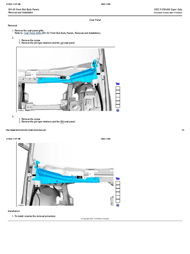 501-02 Front End Body Panels | PDF | Ford F Series | Rear Wheel Drive ...