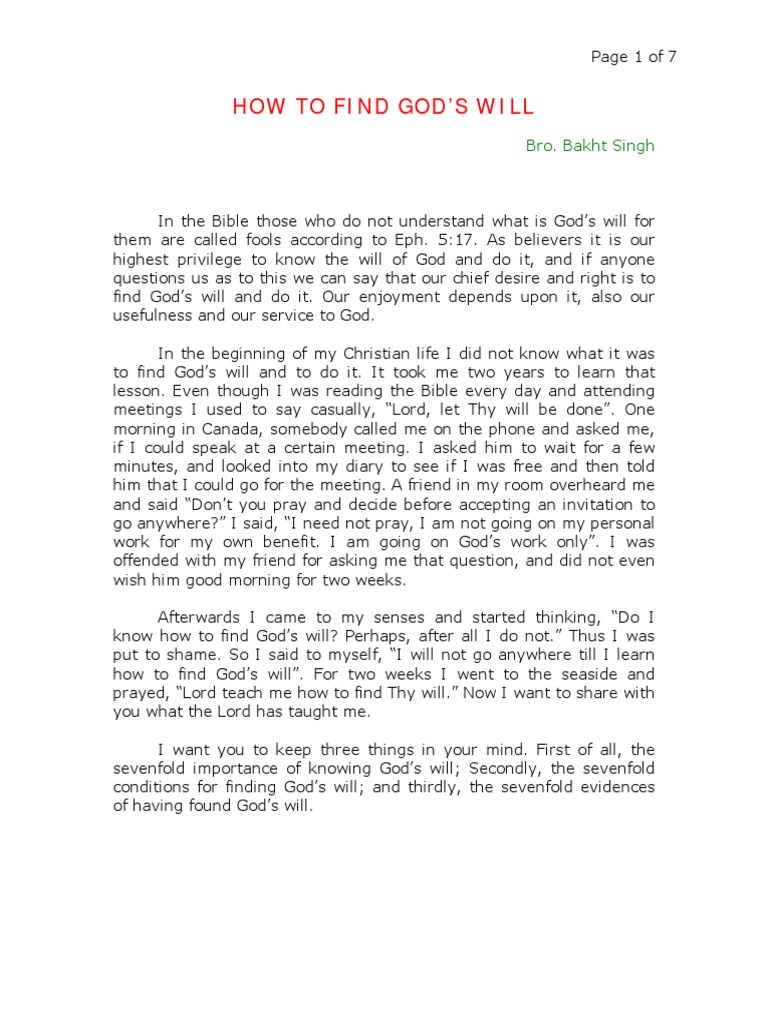 Discovering God's Will: A Guide | PDF | Paul The Apostle | God