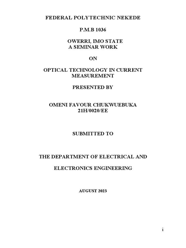 OPTICAL TECHNOLOGY IN CURRENT MEASUREMENT Copy PDF