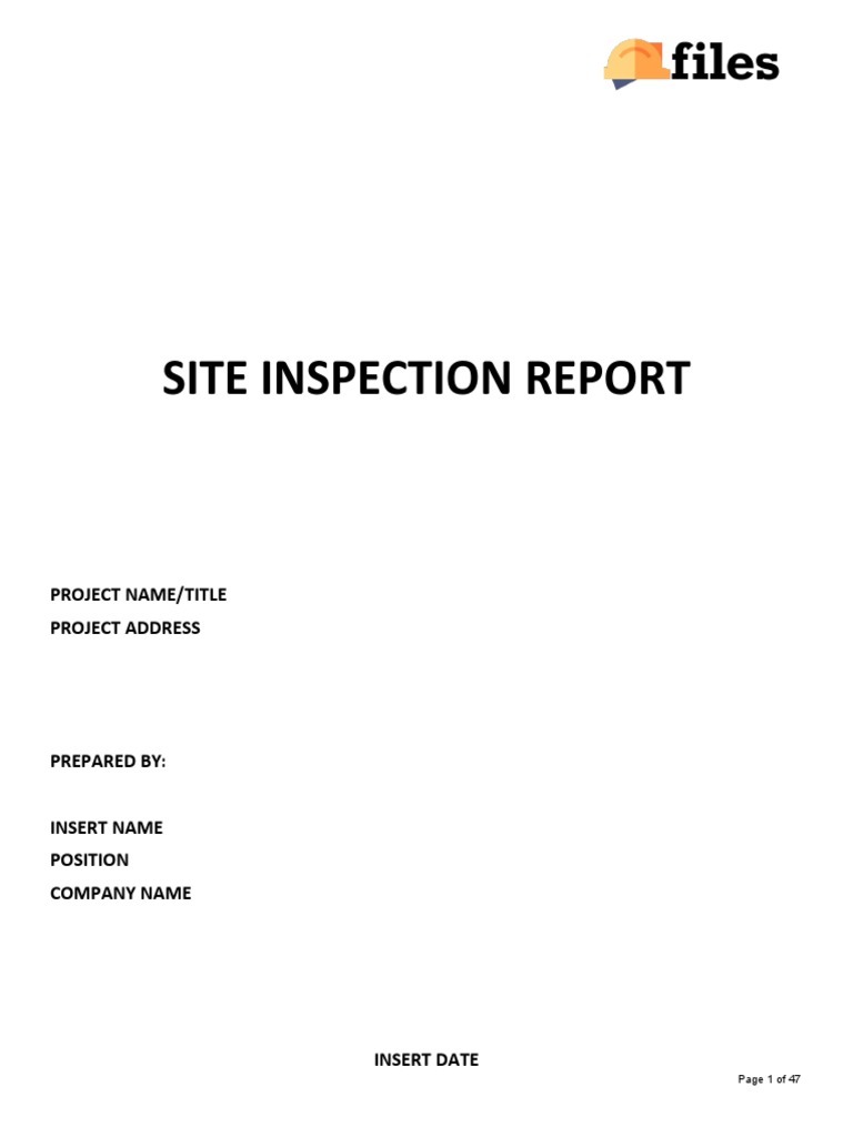 Site Inspection Report for WHS Compliance | PDF | Occupational Safety ...