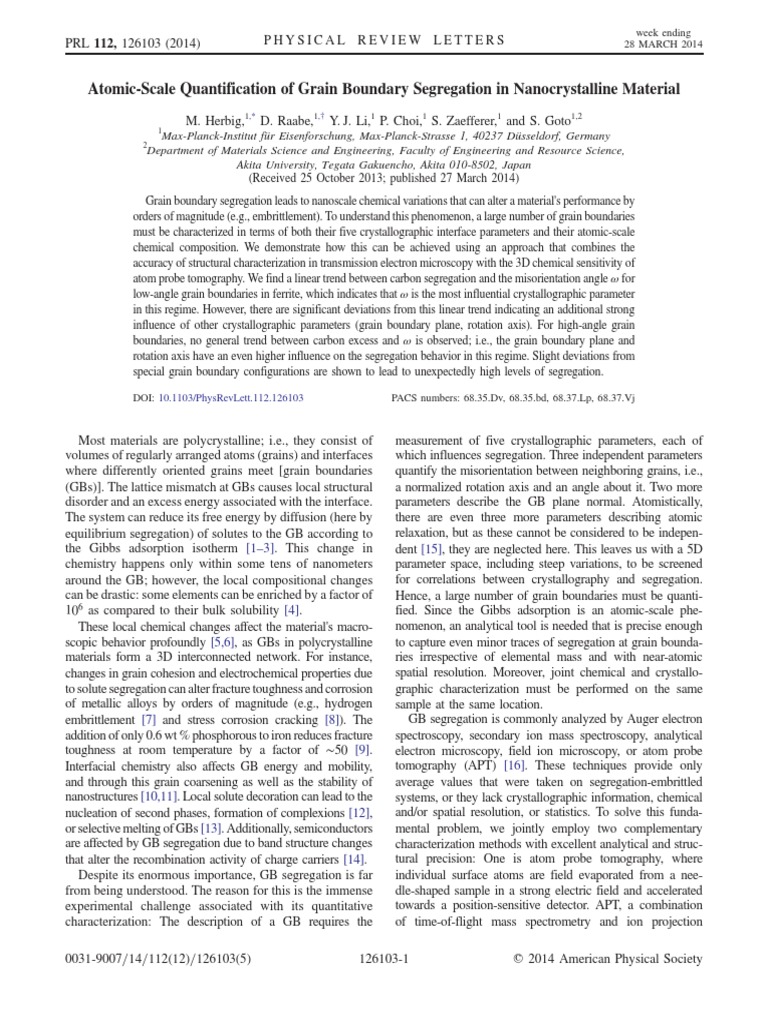 Atomic-Scale Quantification of Grain Boundary Segregation in ...