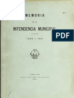 Anon - Memoria de La Intendencia Municipal 1898 A 1901