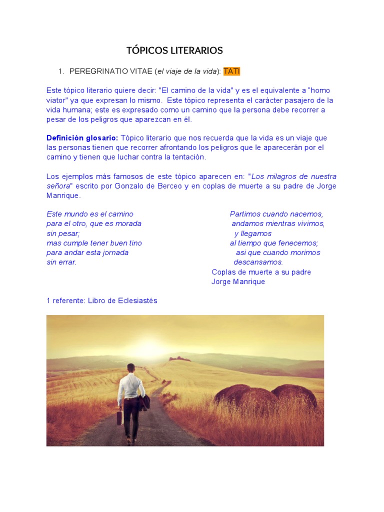 Tópicos Literarios: Definición y Ejemplos | PDF | Poesía | Clásicos