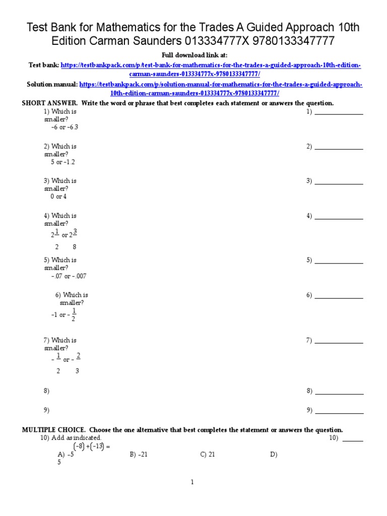 Mathematics For The Trades Answers – IZBHYU