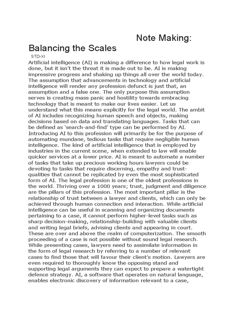 Note making sample with format pdf